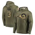 Kdoa LA.Rams #3 Kam Curl Player Olive Salute to Service Pullover Hoodies Home Game Stitched Jerseys