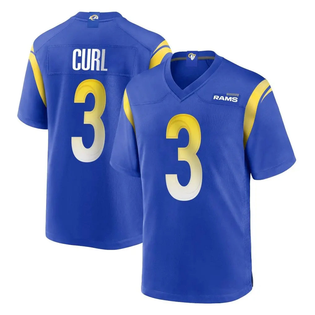 Kdoa LA.Rams #3 Kam Curl Player Royal Home Game Stitched Jerseys