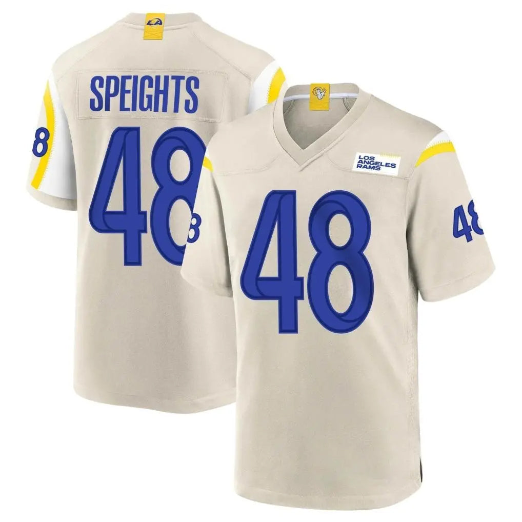 Kdoa LA.Rams #48 Omar Speights Player Bone Home Game Stitched Jerseys