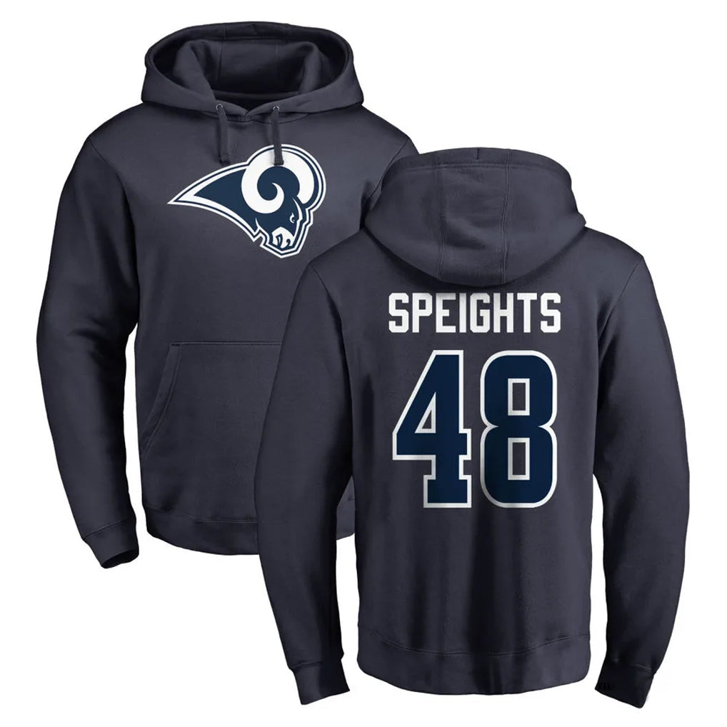 Kdoa LA.Rams #48 Omar Speights Player Navy Pullover Hoodie Limited Game Stitched Jerseys