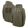 Kdoa LA.Rams #48 Omar Speights Player Olive Salute to Service Pullover Hoodies Limited Stitched Jerseys