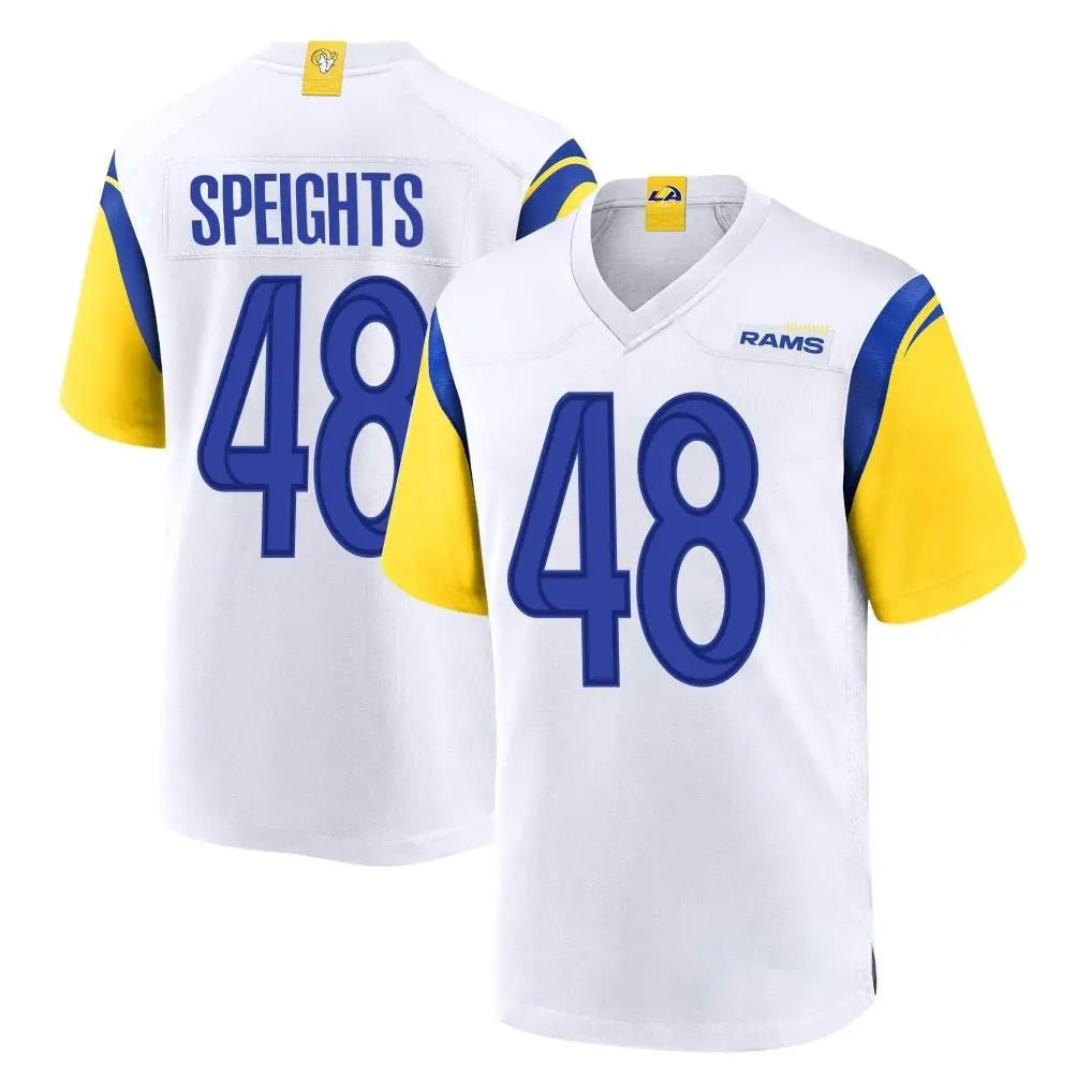 Kdoa LA.Rams #48 Omar Speights Player White Home Game Stitched Jerseys