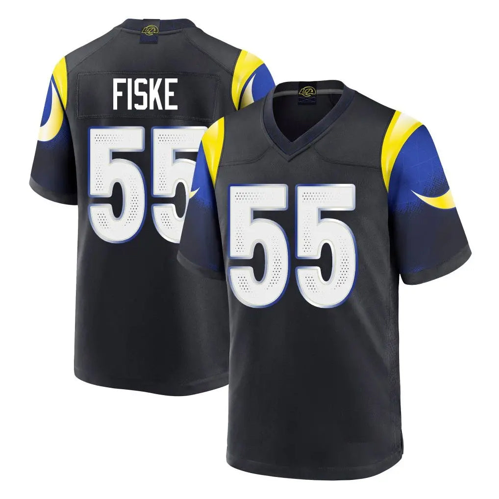 Kdoa LA.Rams #55 Braden Fiske Player Black Midnight Rivalries Collection Home Game Stitched Jerseys
