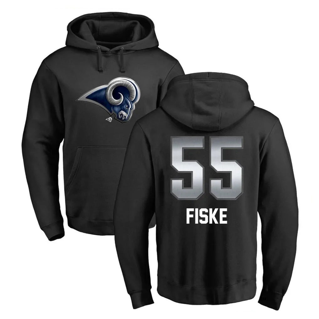 Kdoa LA.Rams #55 Braden Fiske Player Black Pullover Hoodie Limited Game Stitched Jerseys
