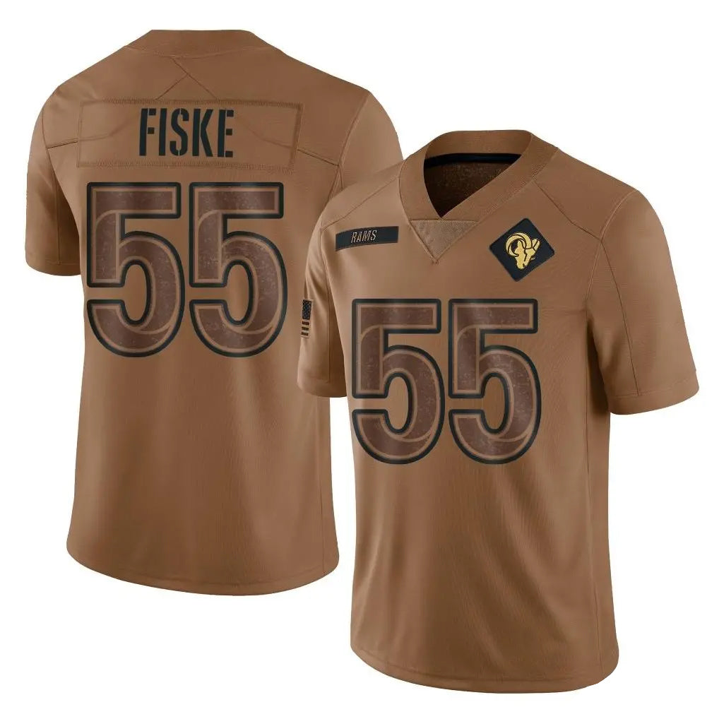 Kdoa LA.Rams #55 Braden Fiske Player Brown Salute To Service Limited Stitched Jerseys
