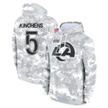 Kdoa LA.Rams #5 Kamren Kinchens Player Arctic Camo Salute to Service Hoodies Limited Game Stitched Jerseys