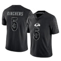 Kdoa LA.Rams #5 Kamren Kinchens Player Black Limited Reflective Home Game Stitched Jerseys