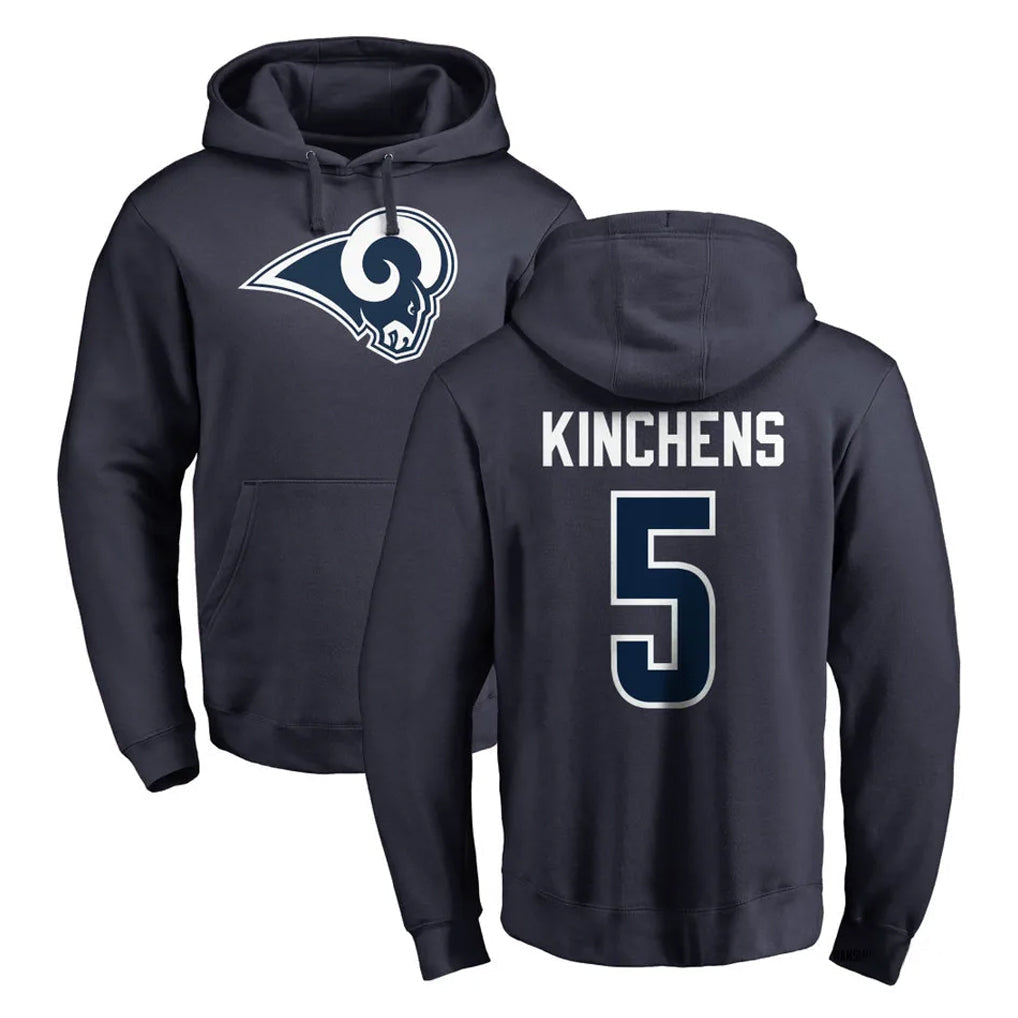 Kdoa LA.Rams #5 Kamren Kinchens Player Navy Pullover Hoodie Limited Game Stitched Jerseys