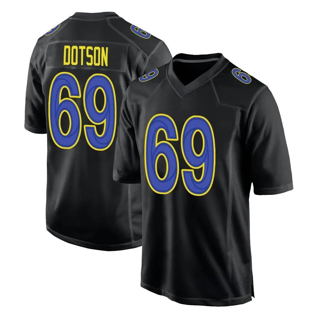 Kdoa LA.Rams #69 Kevin Dotson Player Black Fashion Limited Home Game Stitched Jerseys