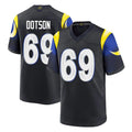 Kdoa LA.Rams #69 Kevin Dotson Player Black Midnight Rivalries Collection Home Game Stitched Jerseys