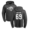 Kdoa LA.Rams #69 Kevin Dotson Player Gray Pullover Hoodie Limited Game Stitched Jerseys