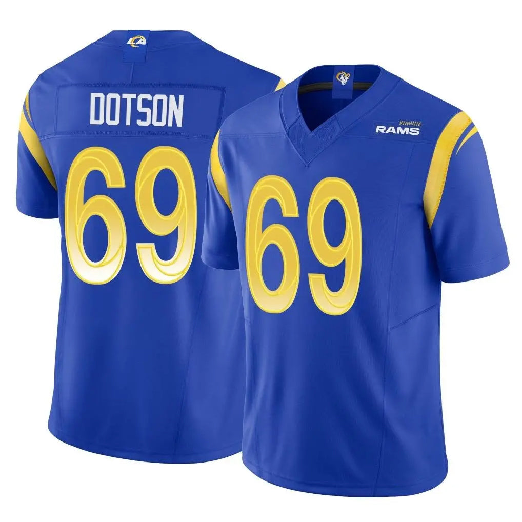 Kdoa LA.Rams #69 Kevin Dotson Player Royal Limited Vapor F.U.S.E. Home Game Stitched Jerseys