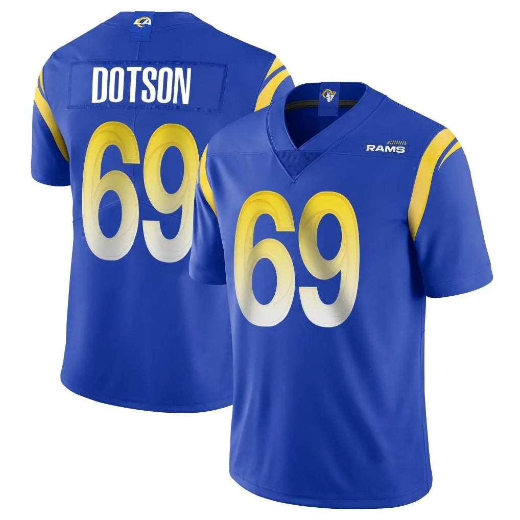 Kdoa LA.Rams #69 Kevin Dotson Player Royal Limited Vapor Untouchable Home Game Stitched Jerseys