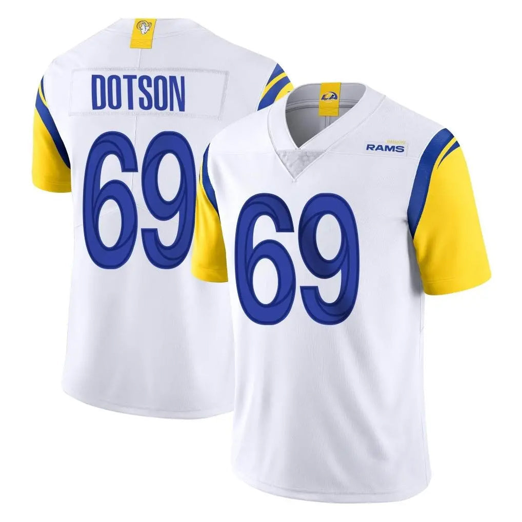 Kdoa LA.Rams #69 Kevin Dotson Player White Limited Vapor Untouchable Home Game Stitched Jerseys
