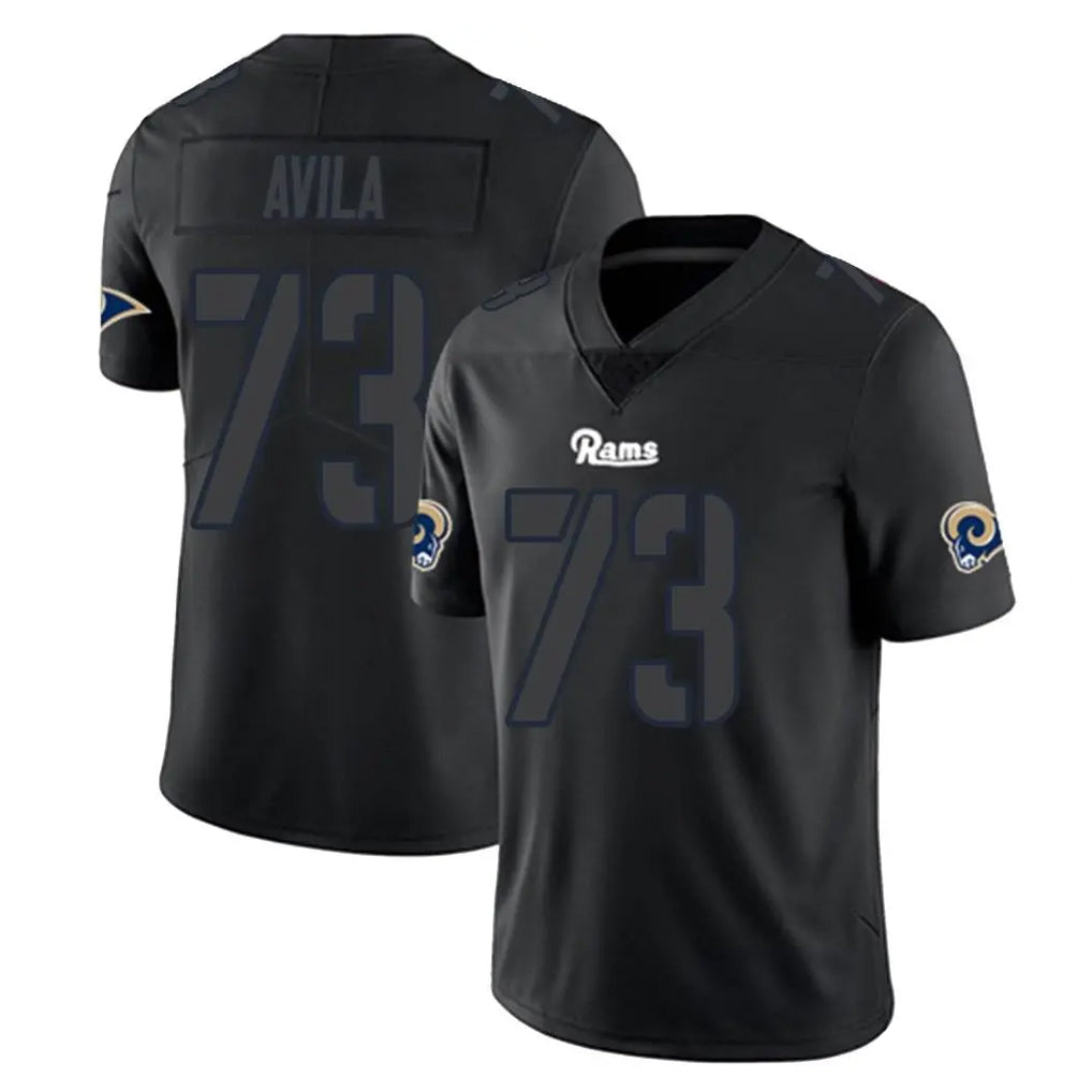 Kdoa LA.Rams #73 Steve Avila Player Black Impact Limited Home Game Stitched Jerseys