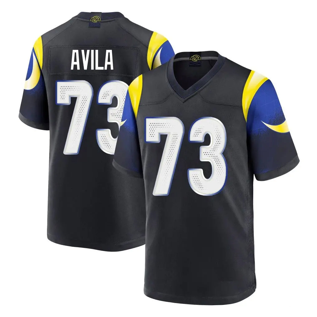 Kdoa LA.Rams #73 Steve Avila Player Black Midnight Rivalries Collection Home Game Stitched Jerseys