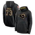 Kdoa LA.Rams #73 Steve Avila Player Black Salute to Service Hoodies Limited Game Stitched Jerseys