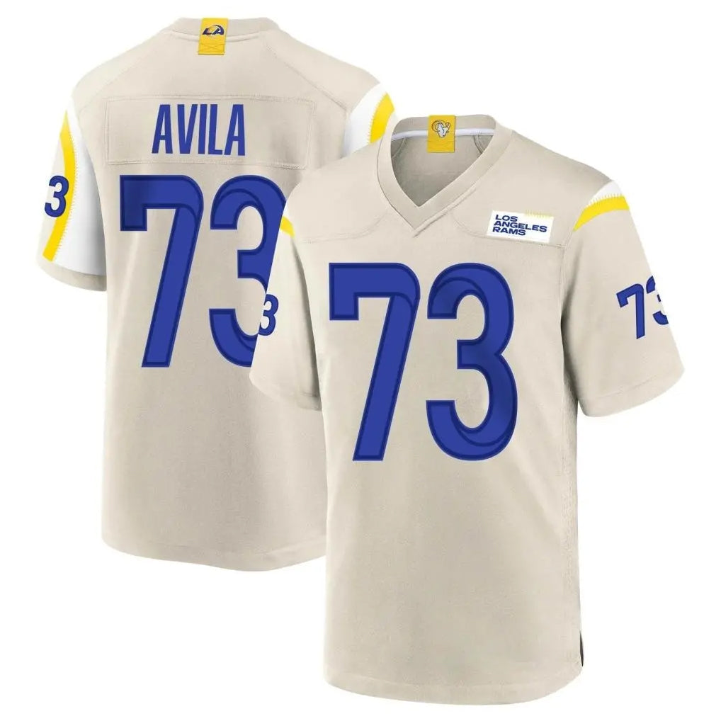 Kdoa LA.Rams #73 Steve Avila Player Bone Home Game Stitched Jerseys
