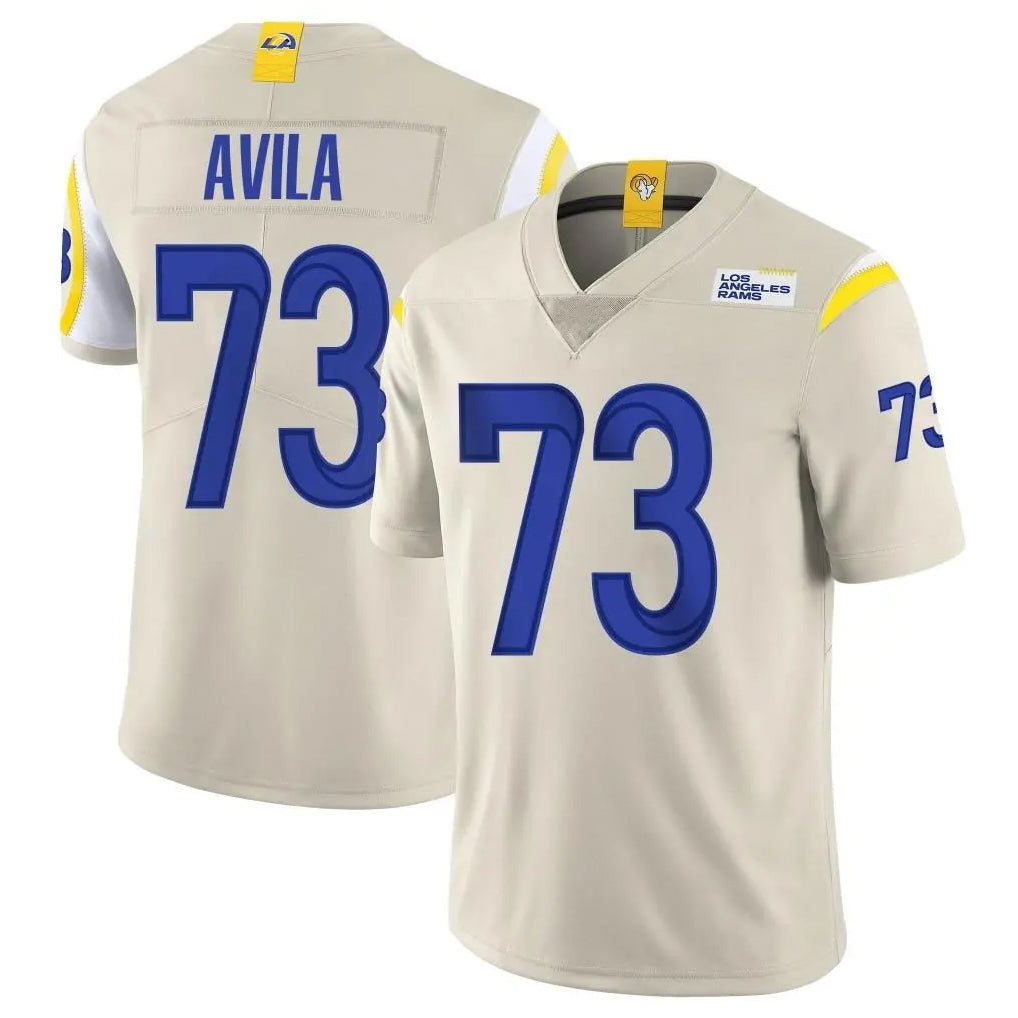 Kdoa LA.Rams #73 Steve Avila Player Bone Limited Vapor Home Game Stitched Jerseys