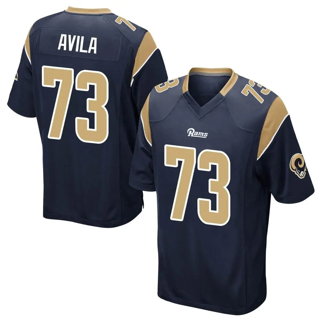 Kdoa LA.Rams #73 Steve Avila Player Navy Home Game Stitched Jerseys