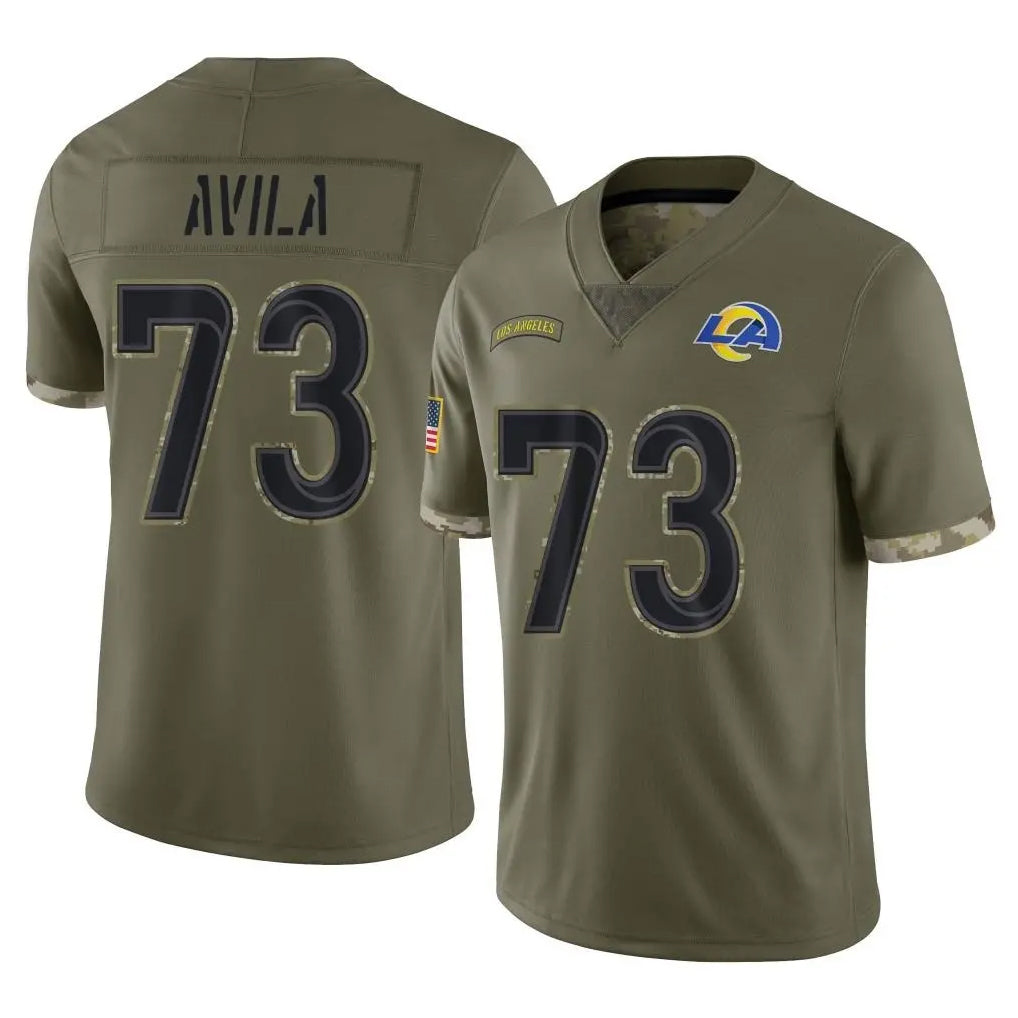 Kdoa LA.Rams #73 Steve Avila Player Olive Salute To Service Limited Stitched Jerseys