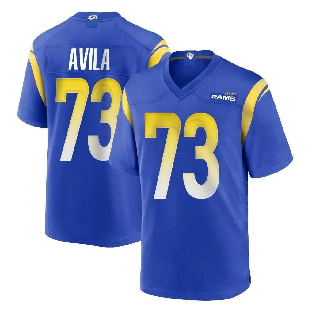 Kdoa LA.Rams #73 Steve Avila Player Royal Home Game Stitched Jerseys