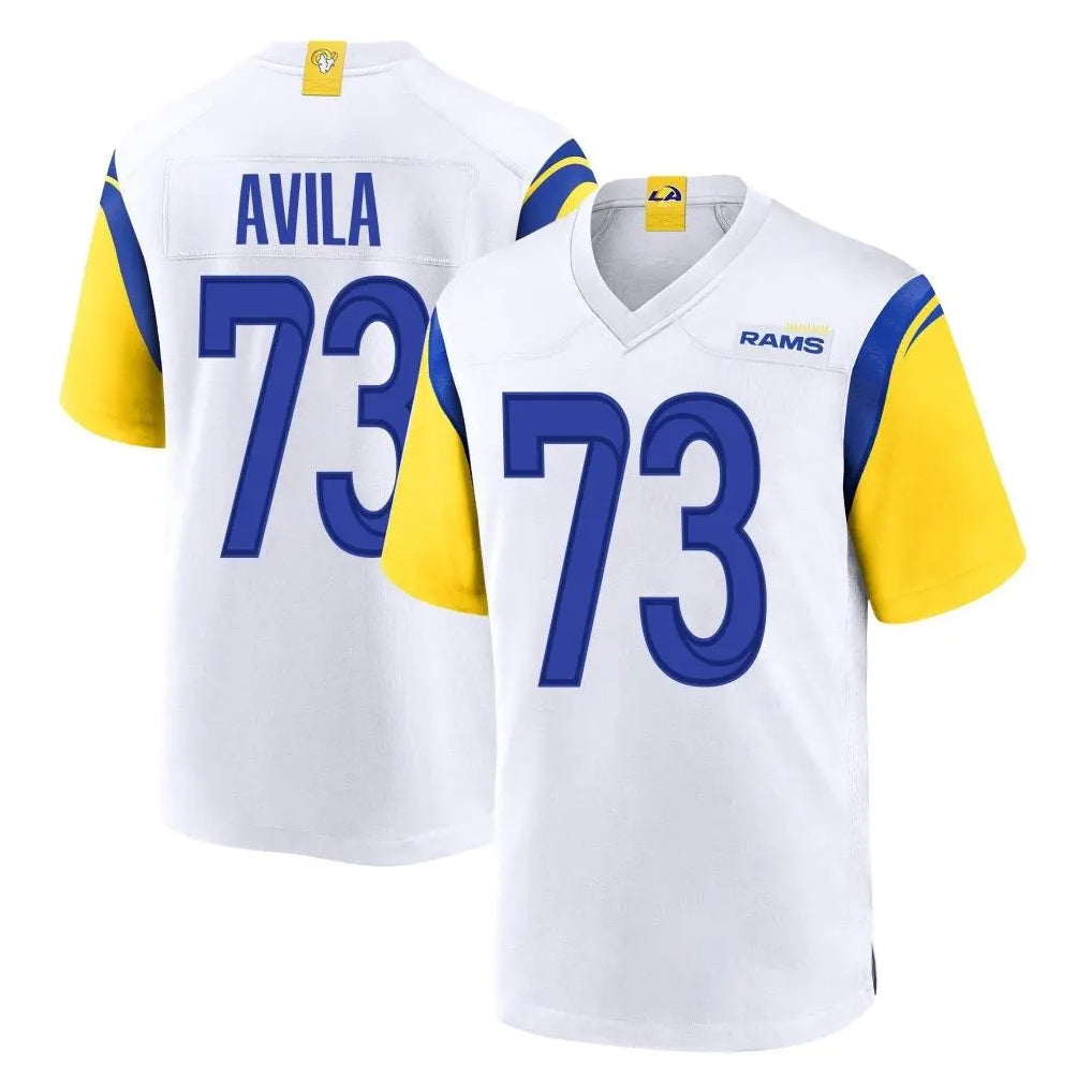 Kdoa LA.Rams #73 Steve Avila Player White Home Game Stitched Jerseys