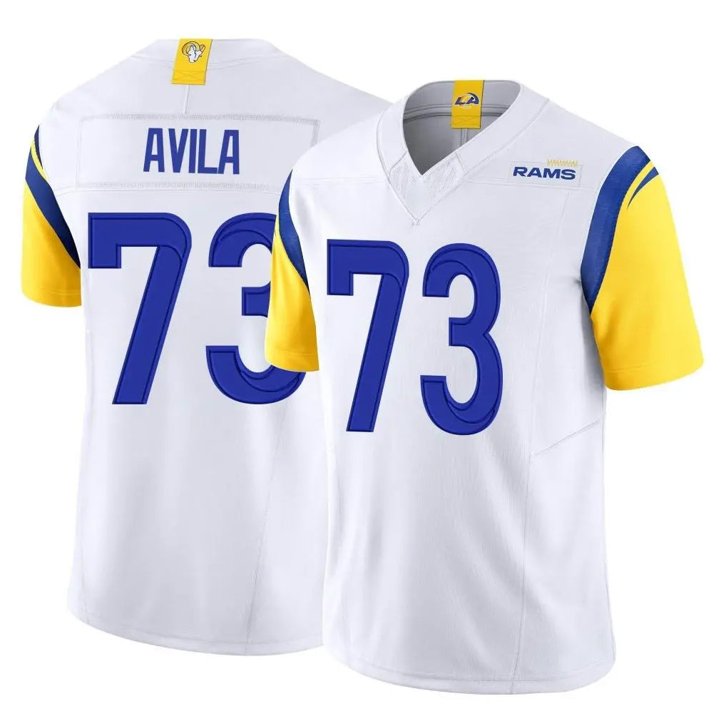 Kdoa LA.Rams #73 Steve Avila Player White Limited Vapor F.U.S.E. Home Game Stitched Jerseys