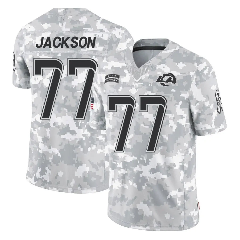 Kdoa LA.Rams #77 Alaric Jackson Player Arctic Camo Salute To Service Limited Game Stitched Jerseys