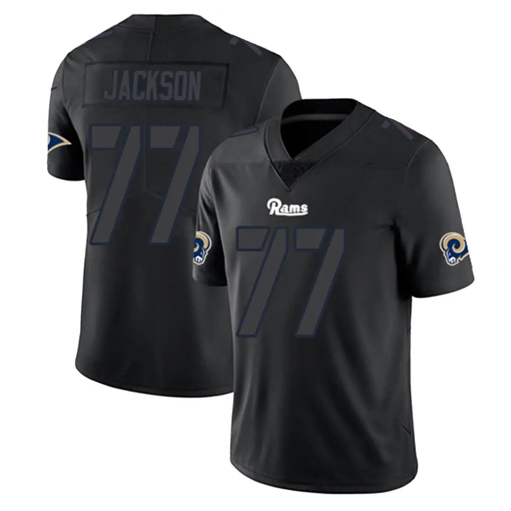 Kdoa LA.Rams #77 Alaric Jackson Player Black Impact Limited Home Game Stitched Jerseys