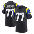 Kdoa LA.Rams #77 Alaric Jackson Player Black Midnight Rivalries Collection Home Game Stitched Jerseys
