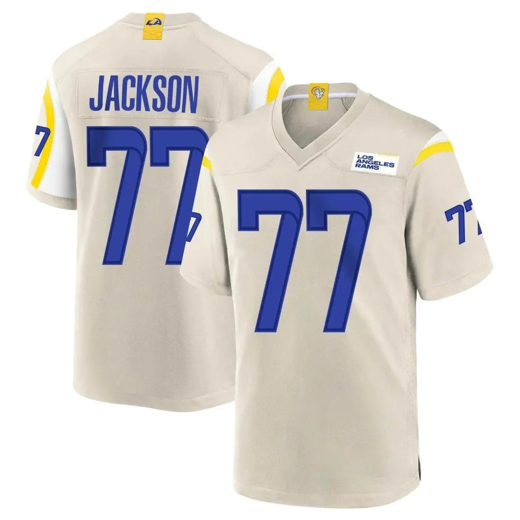 Kdoa LA.Rams #77 Alaric Jackson Player Bone Home Game Stitched Jerseys
