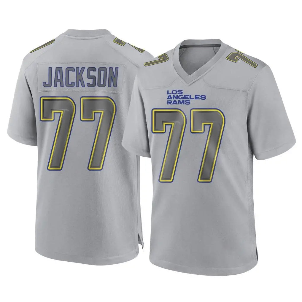 Kdoa LA.Rams #77 Alaric Jackson Player Gray Atmosphere Fashion Home Game Stitched Jerseys