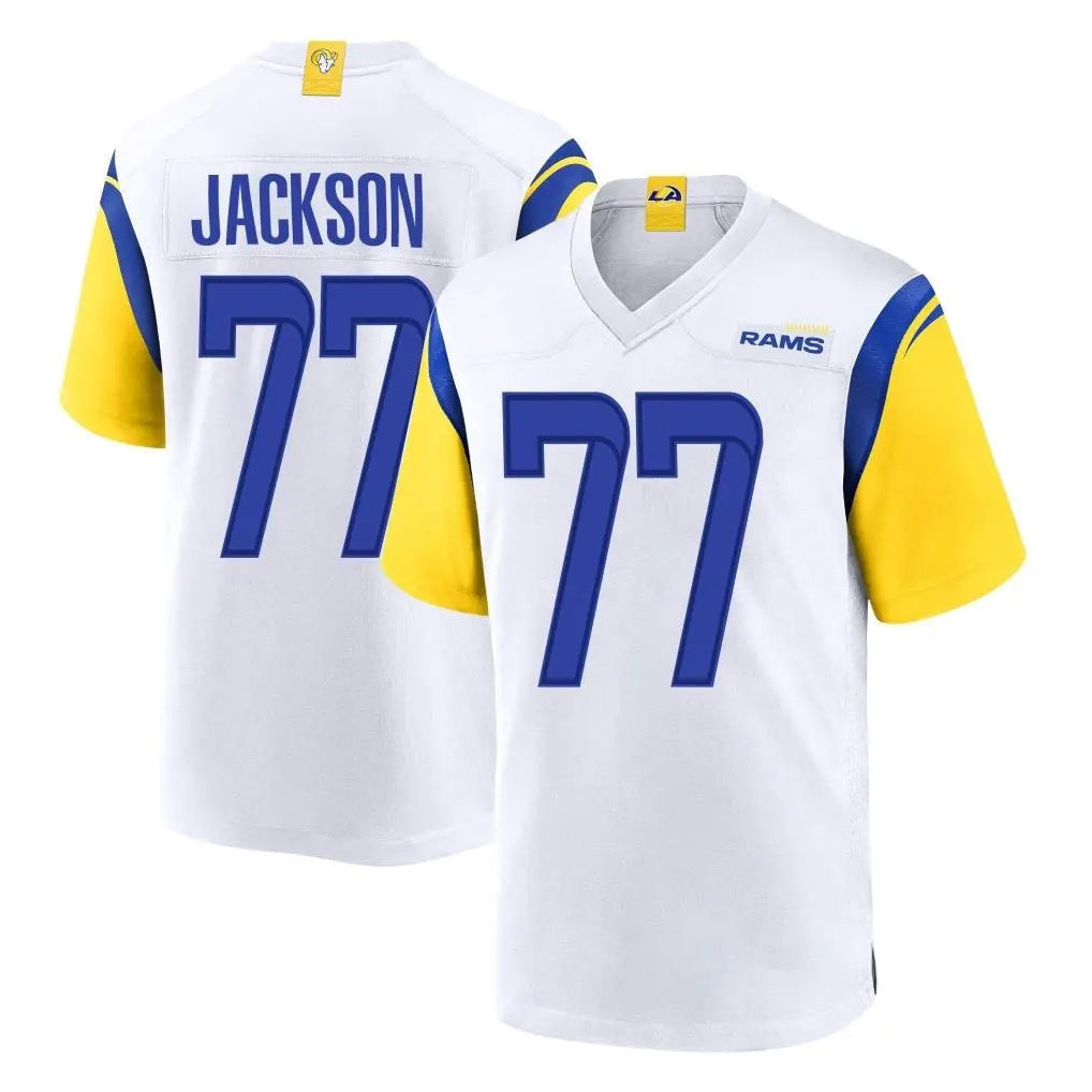 Kdoa LA.Rams #77 Alaric Jackson Player White Home Game Stitched Jerseys