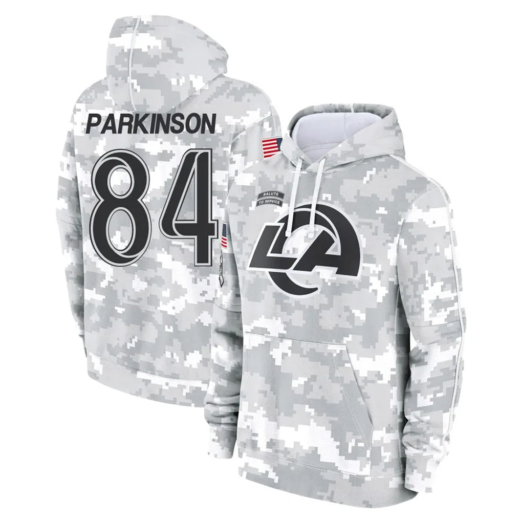 Kdoa LA.Rams #84 Colby Parkinson Player Arctic Camo Salute to Service Hoodies Limited Game Stitched Jerseys