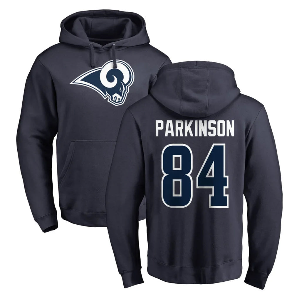 Kdoa LA.Rams #84 Colby Parkinson Player Navy Pullover Hoodie Limited Game Stitched Jerseys