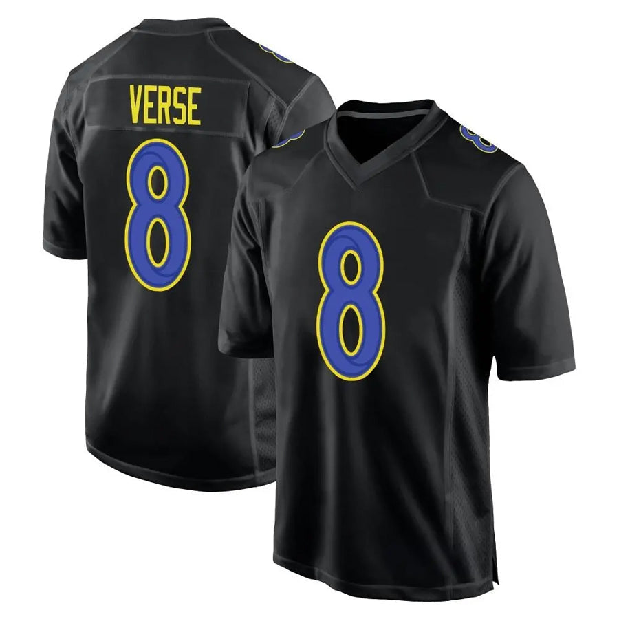Kdoa LA.Rams #8 Jared Verse Player Black Fashion Game Stitched Jerseys