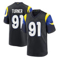 Kdoa LA.Rams #91 Kobie Turner Player Black Midnight Rivalries Collection Home Game Stitched Jerseys
