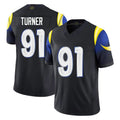 Kdoa LA.Rams #91 Kobie Turner Player Black Midnight Rivalries Collection Limited Home Game Stitched Jerseys