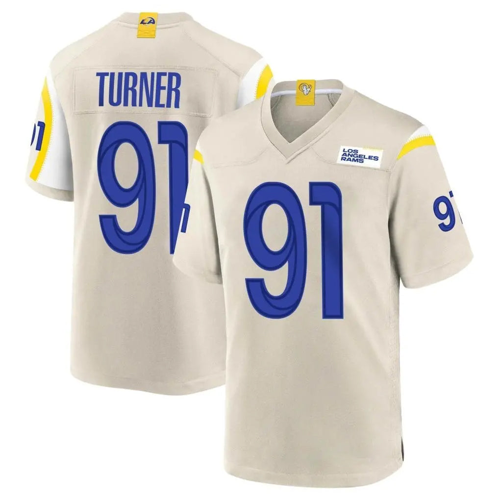 Kdoa LA.Rams #91 Kobie Turner Player Bone Home Game Stitched Jerseys
