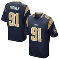 Kdoa LA.Rams #91 Kobie Turner Player Navy Home Game Stitched Jerseys