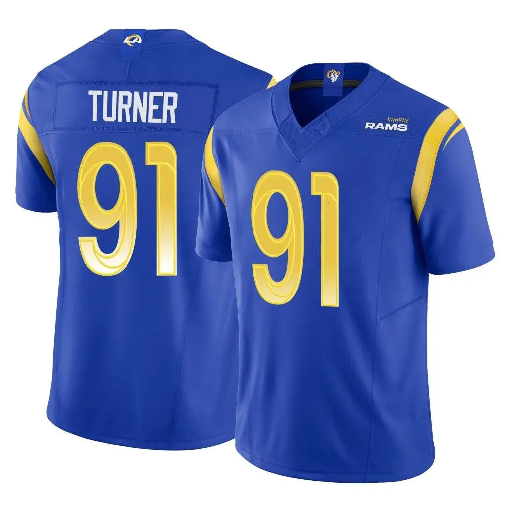 Kdoa LA.Rams #91 Kobie Turner Player Royal Limited Vapor F.U.S.E. Home Game Stitched Jerseys