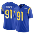 Kdoa LA.Rams #91 Kobie Turner Player Royal Limited Vapor F.U.S.E. Home Game Stitched Jerseys
