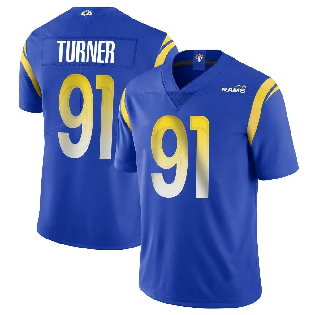 Kdoa LA.Rams #91 Kobie Turner Player Royal Limited Vapor Untouchable Home Game Stitched Jerseys