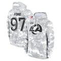 Kdoa LA.Rams #97 Poona Ford Player Arctic Camo Salute to Service Hoodies Limited Game Stitched Jerseys