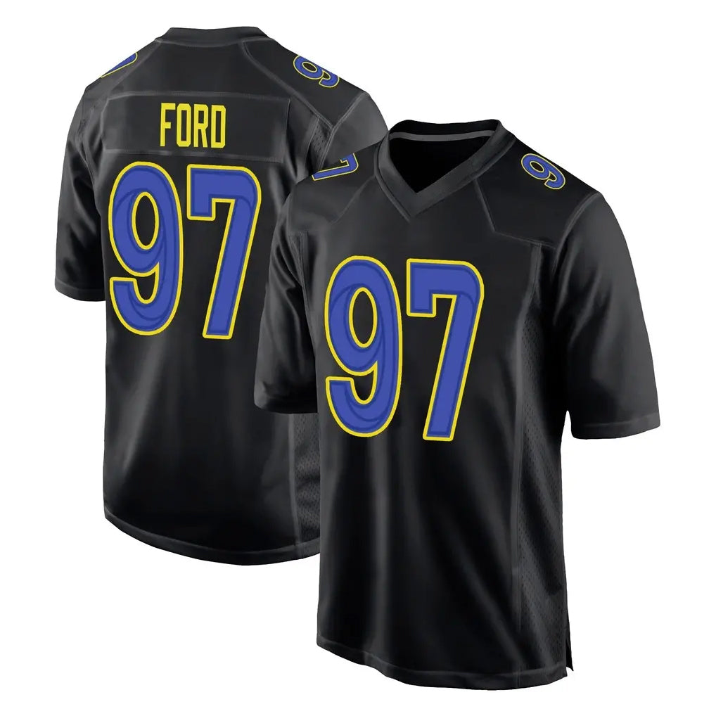 Kdoa LA.Rams #97 Poona Ford Player Black Fashion Limited Home Game Stitched Jerseys