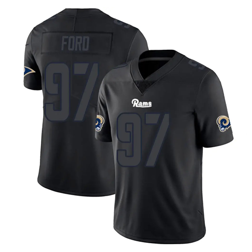 Kdoa LA.Rams #97 Poona Ford Player Black Impact Limited Home Game Stitched Jerseys