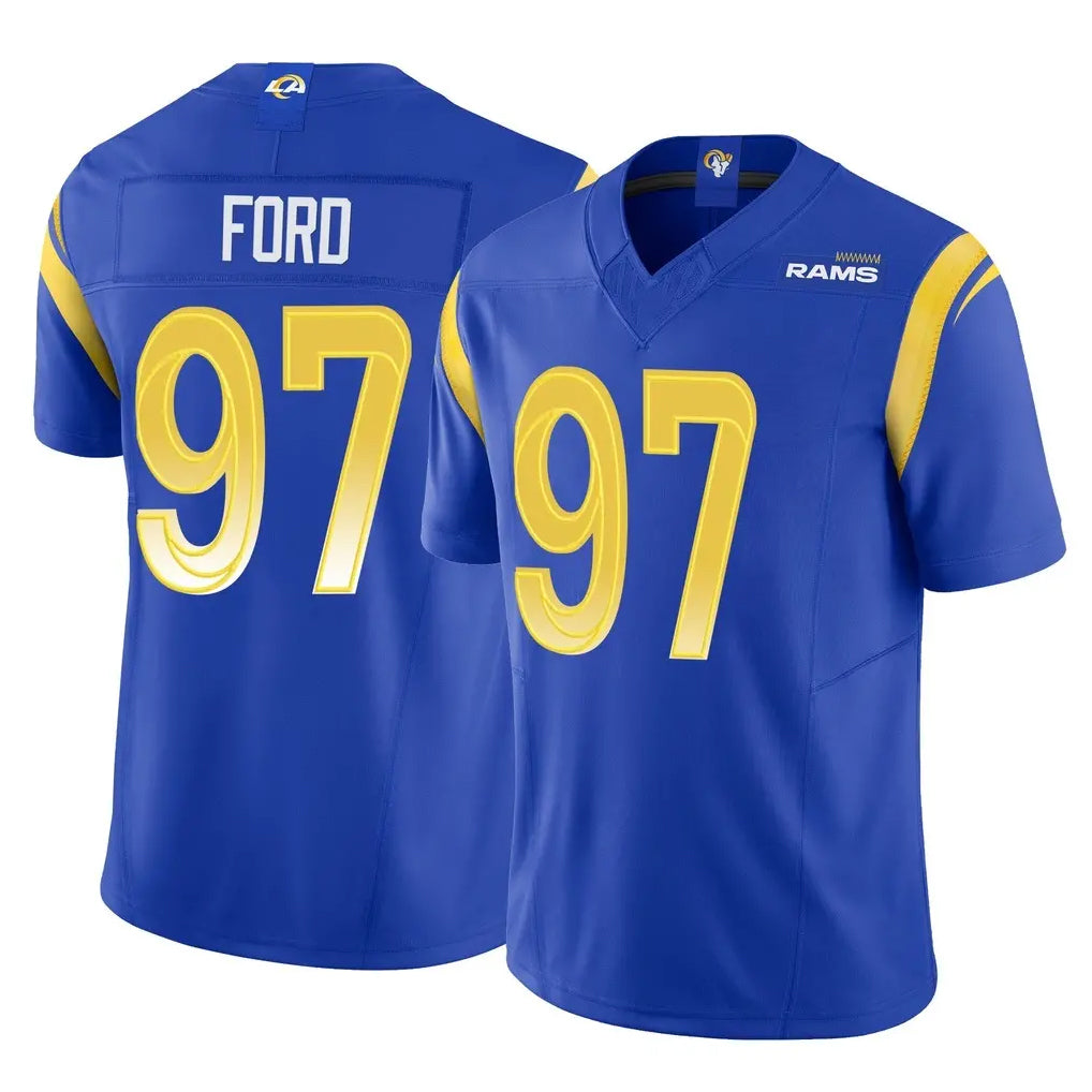 Kdoa LA.Rams #97 Poona Ford Player Royal Limited Vapor F.U.S.E. Home Game Stitched Jerseys