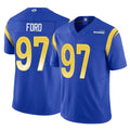Kdoa LA.Rams #97 Poona Ford Player Royal Limited Vapor F.U.S.E. Home Game Stitched Jerseys