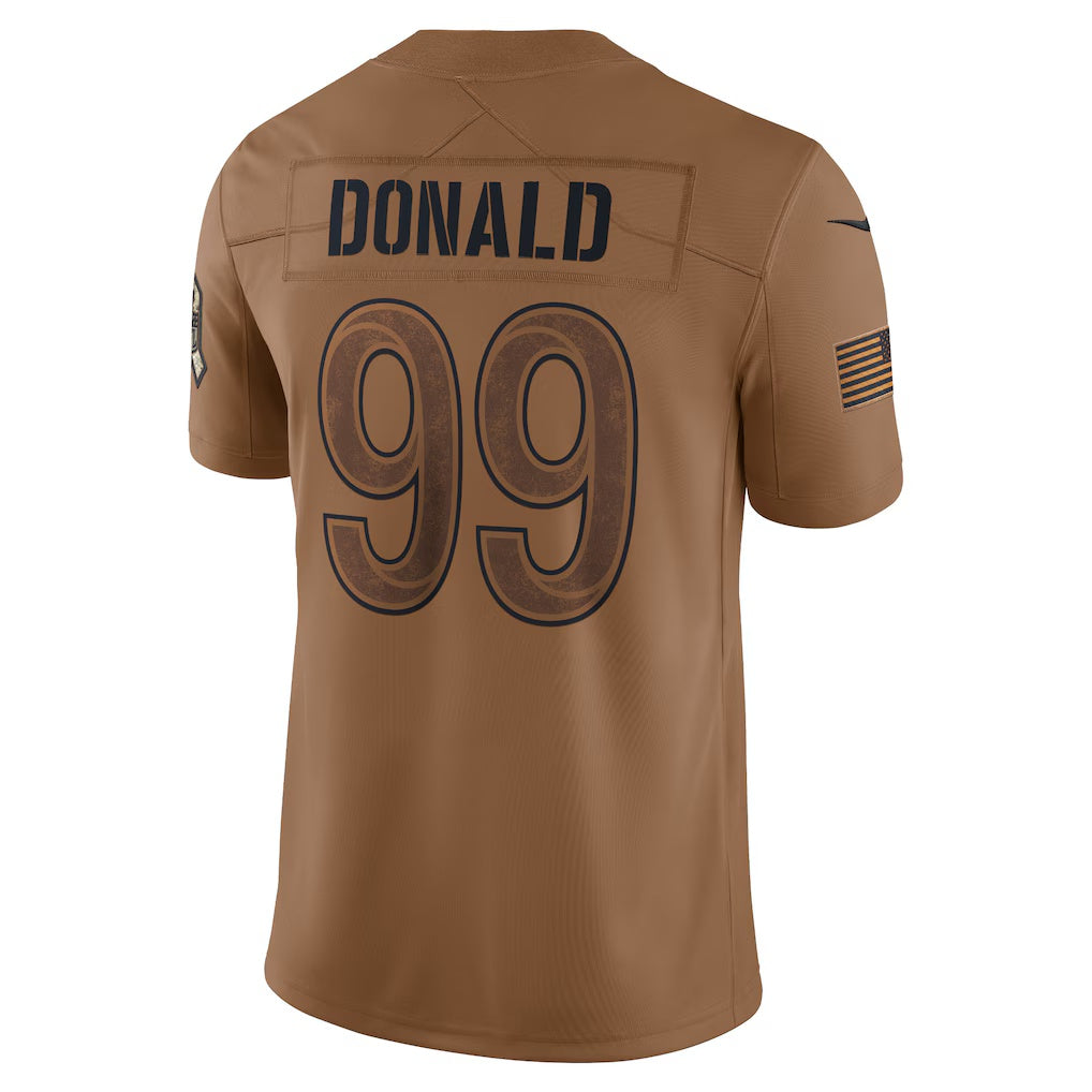 Kdoa LA.Rams #99 Aaron Donald Brown Salute To Service Limited Jersey Stitched Jerseys